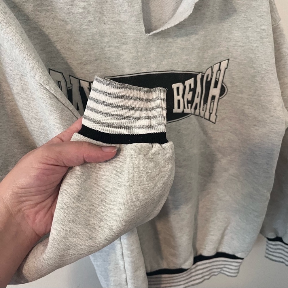 Vintage Daytona Beach Pullover Split Crewneck Sweatshirt Gray Unisex S / M - Picture 5 of 12